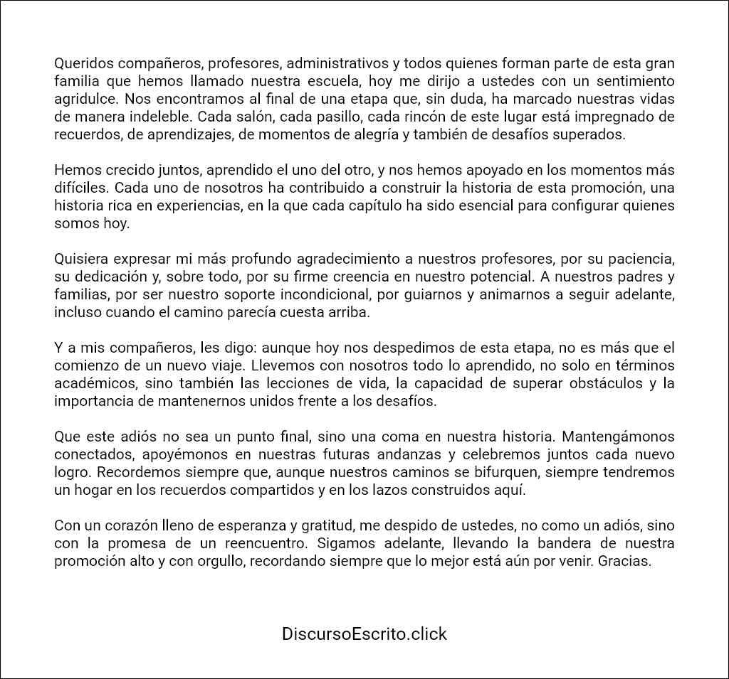 como elaborar un Discurso de despedida de un estudiante