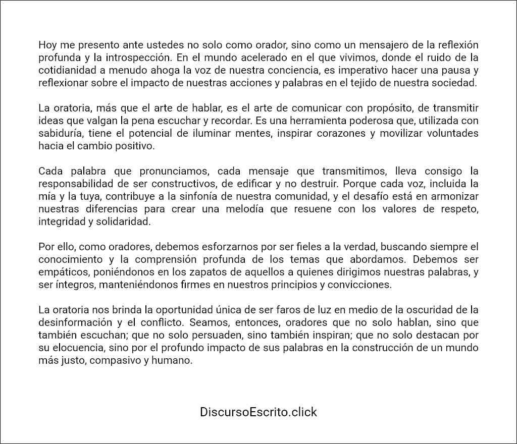 formato de Discursos de oratoria 