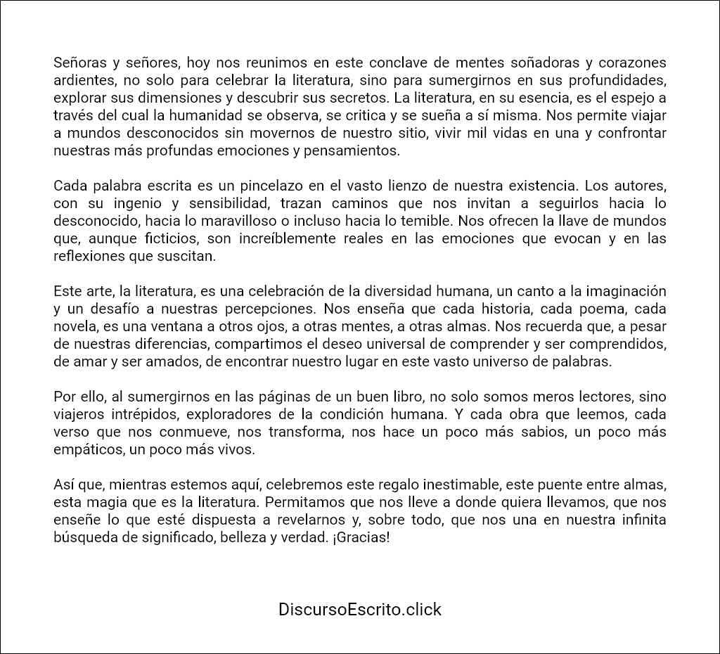 Discursos literarios modelo