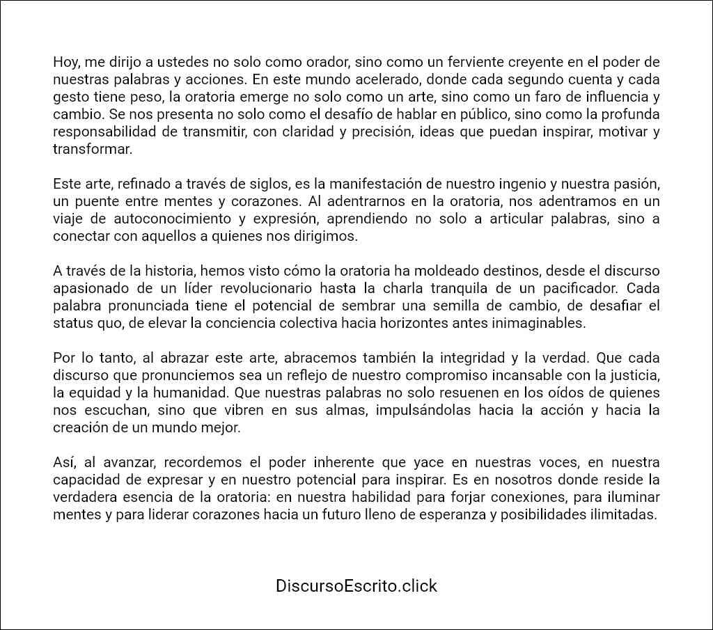 ejemplo de Discursos de oratoria 