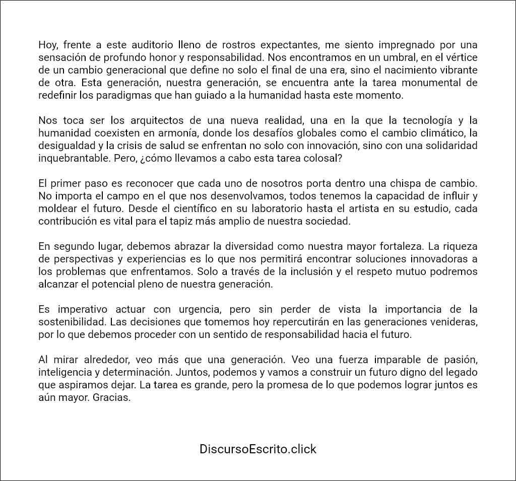 plantilla de Discurso de generación 