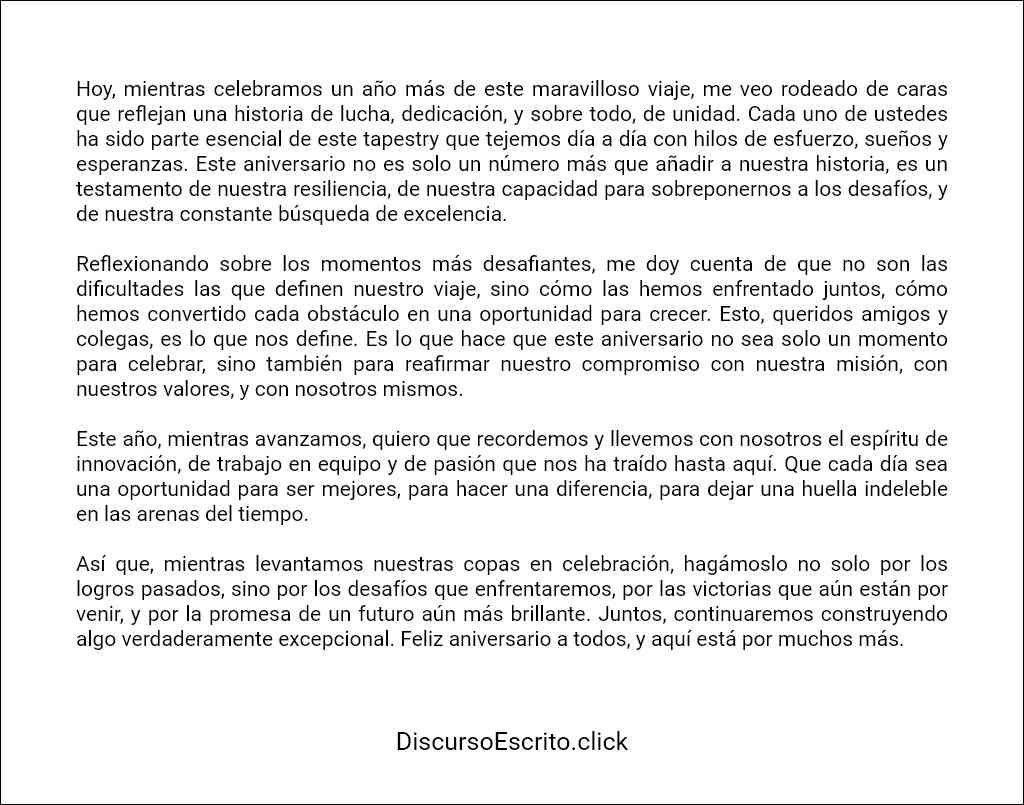 formato de Discurso de aniversario