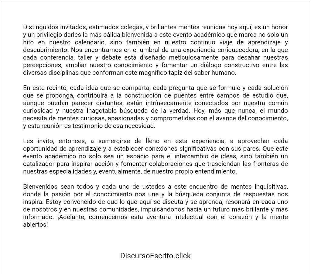 como elaborar un Discurso de bienvenida a un evento académico 